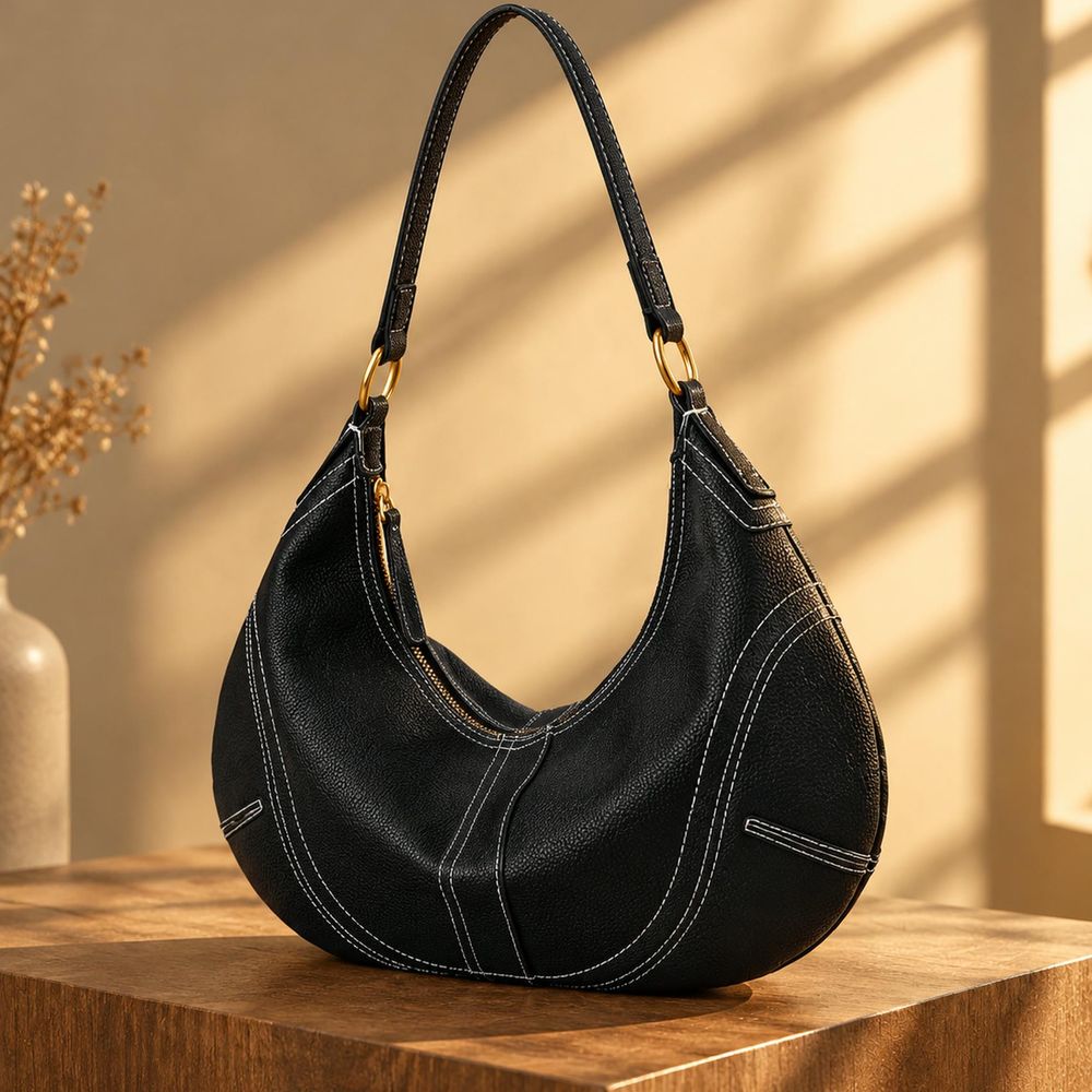 Crescent Cowhide Shoulder Bag handbag by Feel N Flow