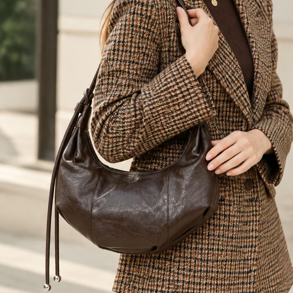 Leather Crescent Shoulder Bag alternate view