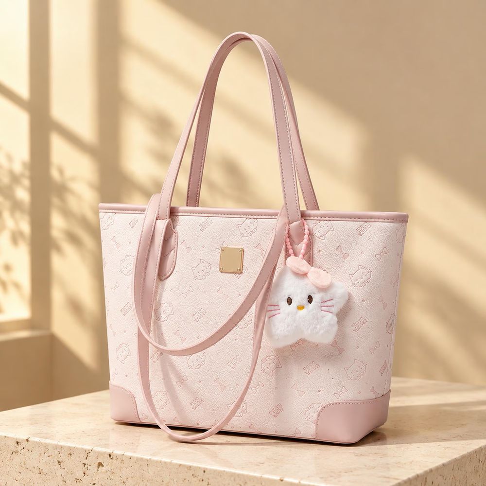 Pink Cat Tote Bag handbag by Feel N Flow