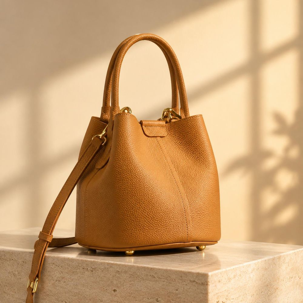 Cowhide Bucket Bag handbag by Feel N Flow