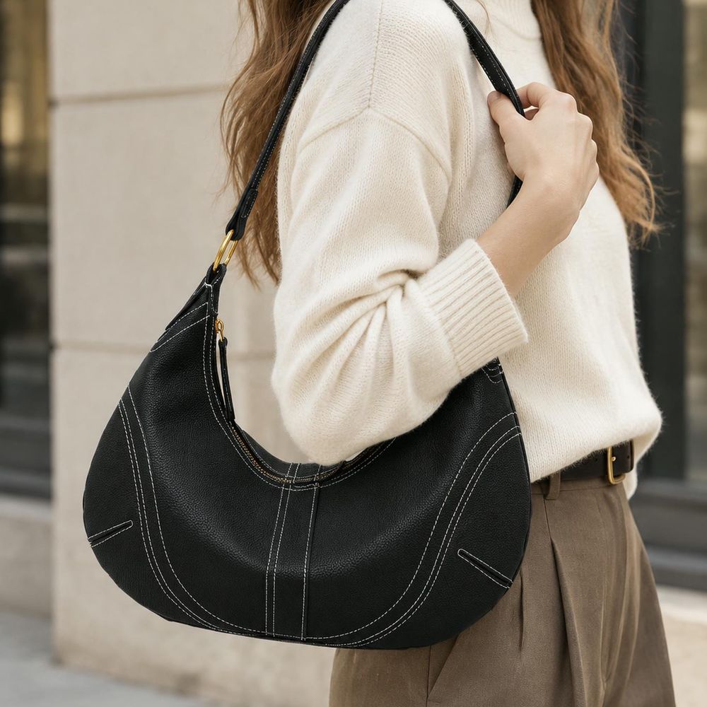 Crescent Cowhide Shoulder Bag alternate view