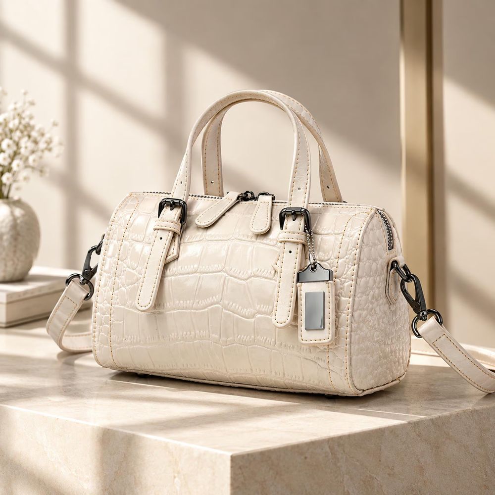 Embossed Boston Bag handbag by Feel N Flow