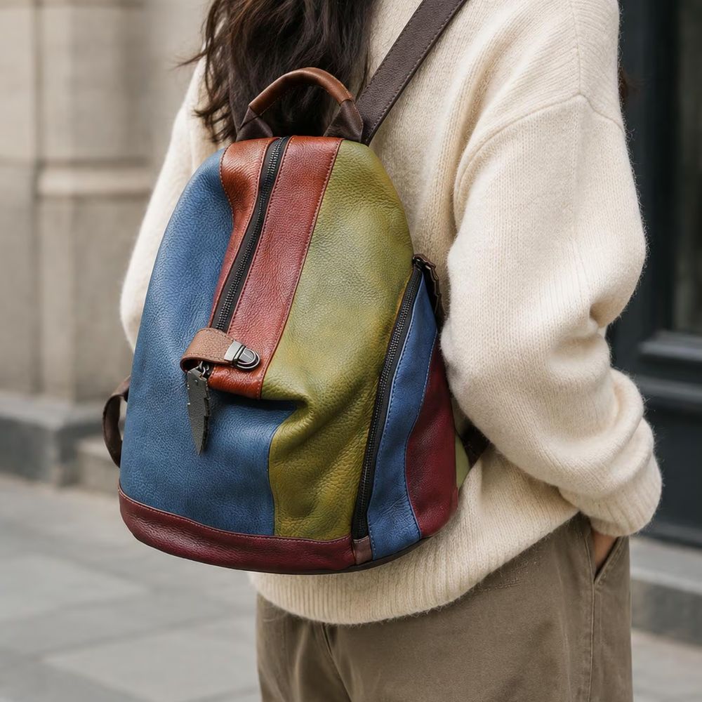 Colorblock Leather Backpack alternate view