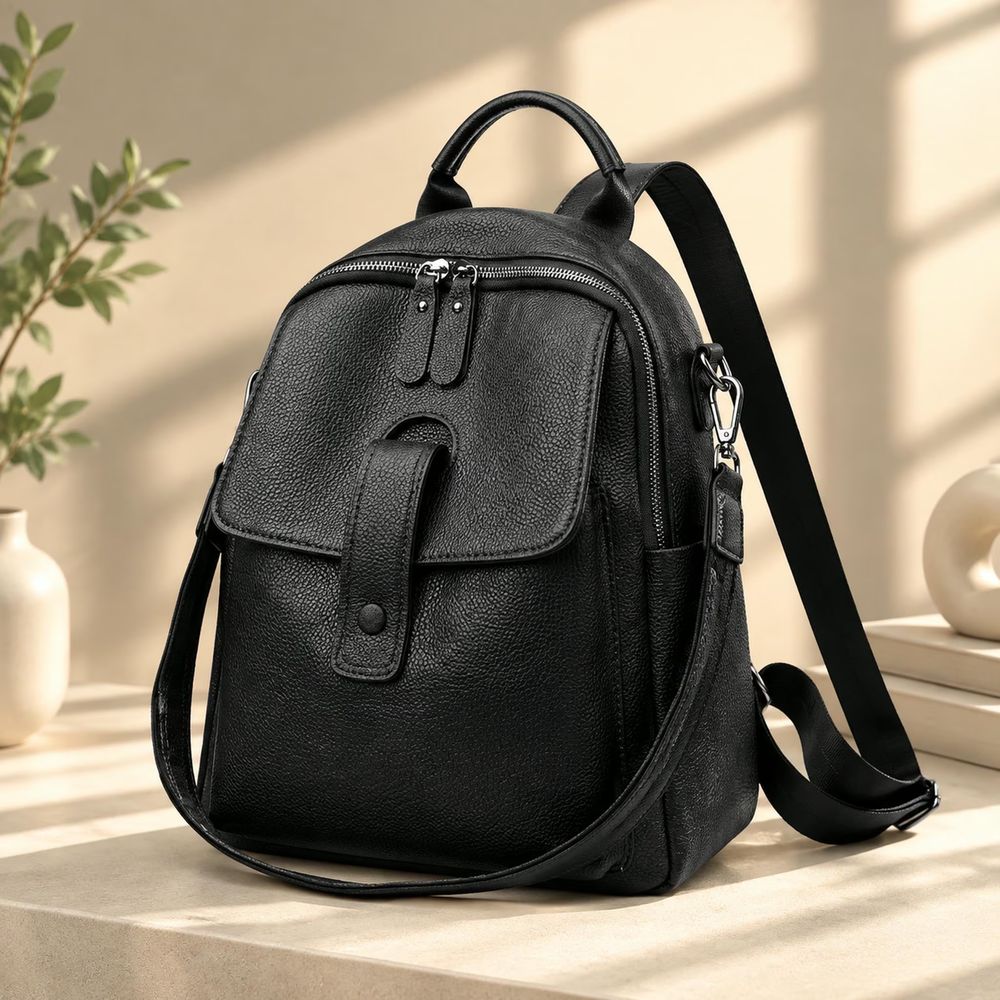 Pebbled Leather Backpack handbag by Feel N Flow